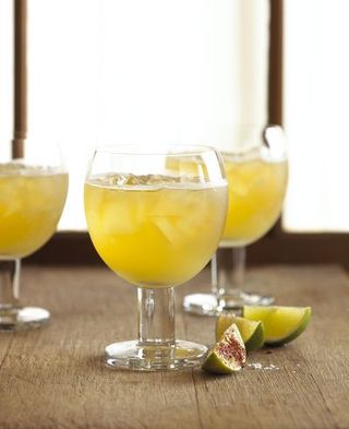 Yellow, Glass, Tableware, Drink, Ingredient, Fruit, Juice, Barware, Stemware, Drinkware,