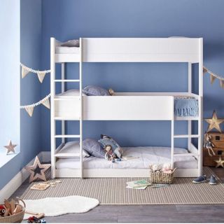 Happy Beds Snowdon Triple Sleeper Bunk Bed in blue kids room