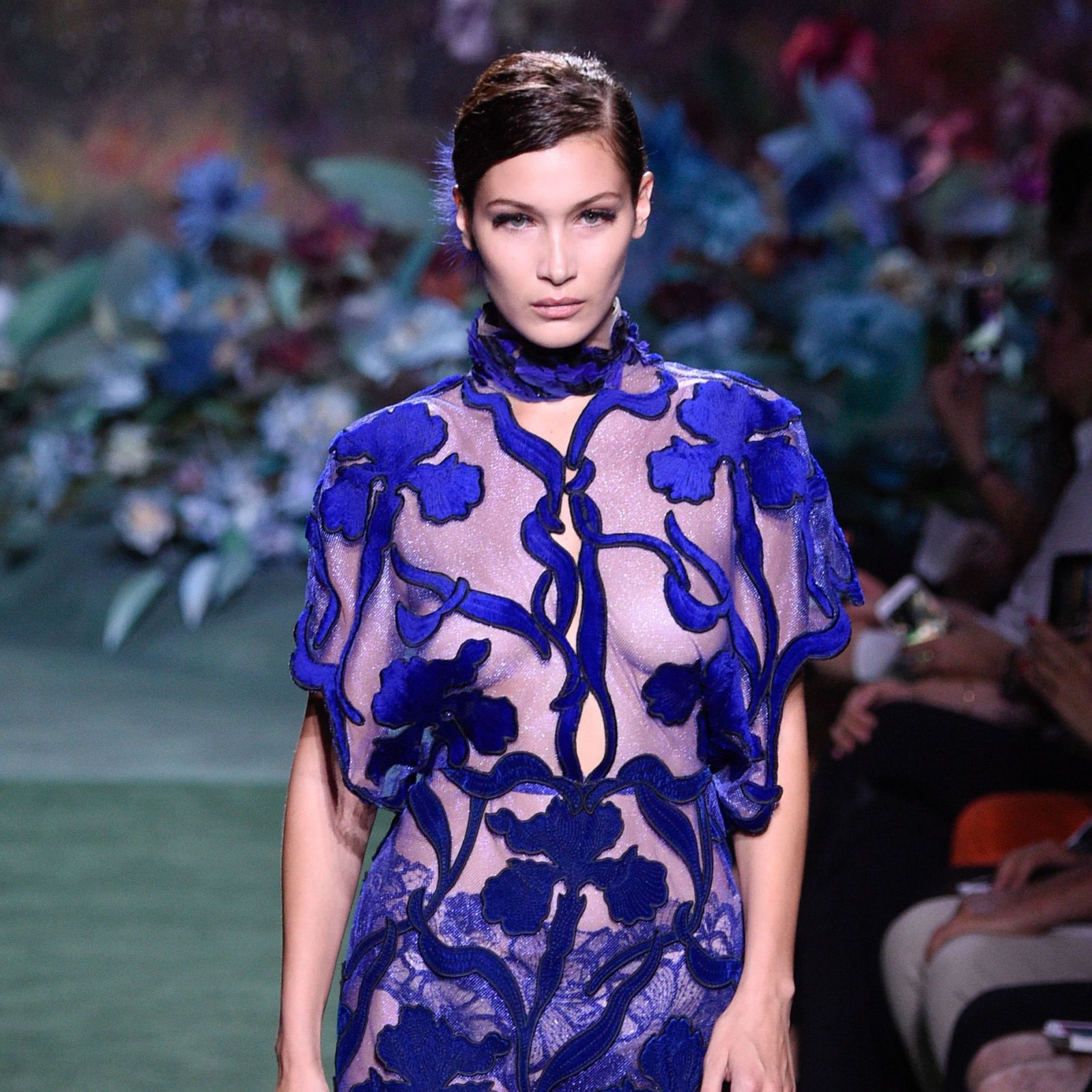 Bella Hadid Wears Sheer Dress During Paris Fashion Week: Photos