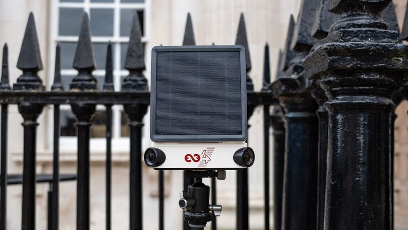 Enlaps Tikee 4 timelapse camera on a tripod in a city