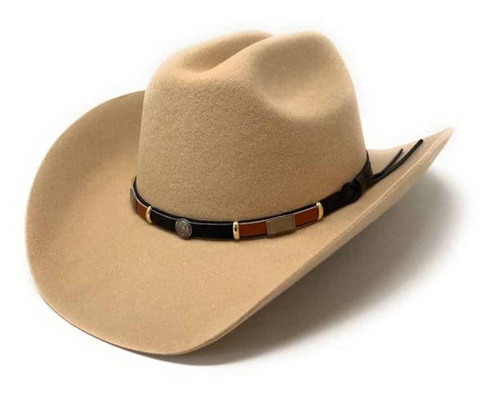 Cattleman Cowboy Hat with black and brown leather band