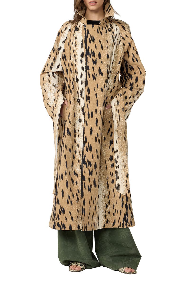 Kamirah Animal Print Trench Coat