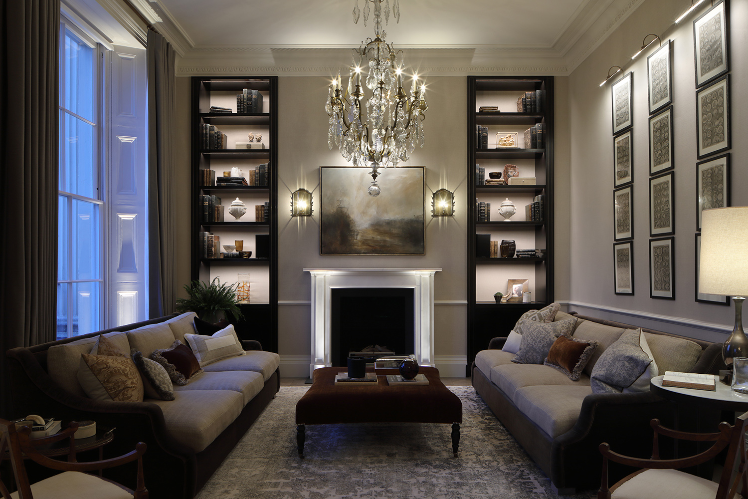 a lighting design scheme for a living room