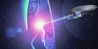 Star Trek Generations Kirk and Picard displayed in some beautiful key art