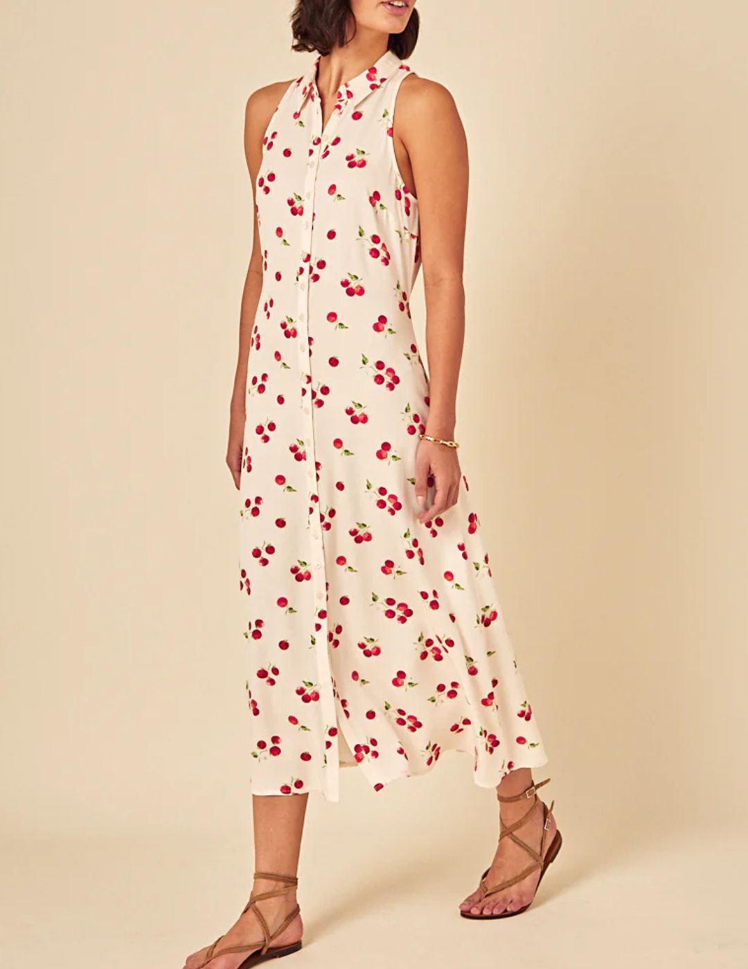 Nobody's Child , White Tomato Print Sark Midi Dress