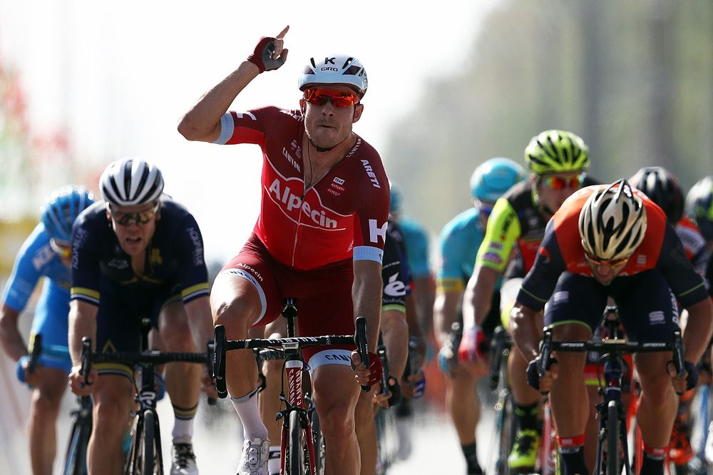 Alexander Kristoff (Katusha-Alpecin) celebrates his second win of 2017