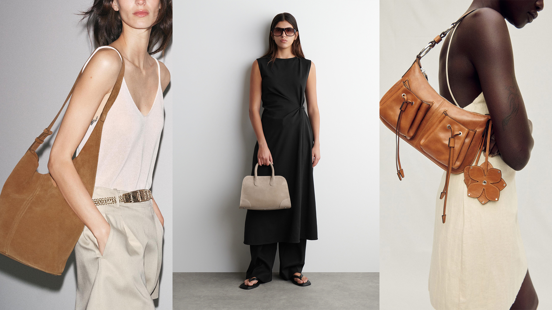 models carry a handbag