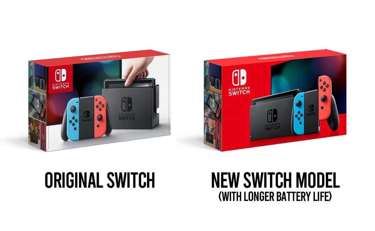 New Nintendo Switch model with longer battery life different packaging from the original | iMore