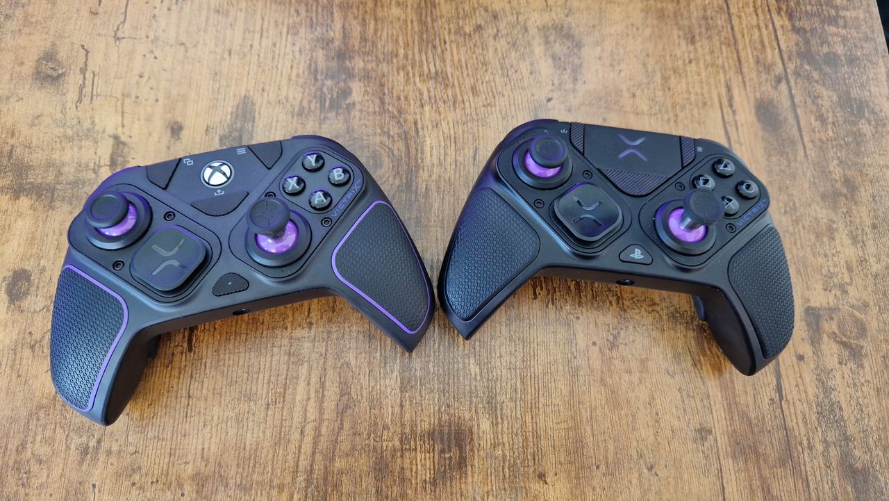 Victrix Pro BFG for Xbox sitting next to the original BFG for PS5