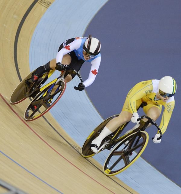 Anna Meares (Australia) and Monique Sullivan (Canada) met in the sprint 1/8 finals.