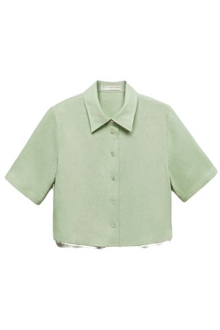 Short Sleeve Linen Button-Up Shirt