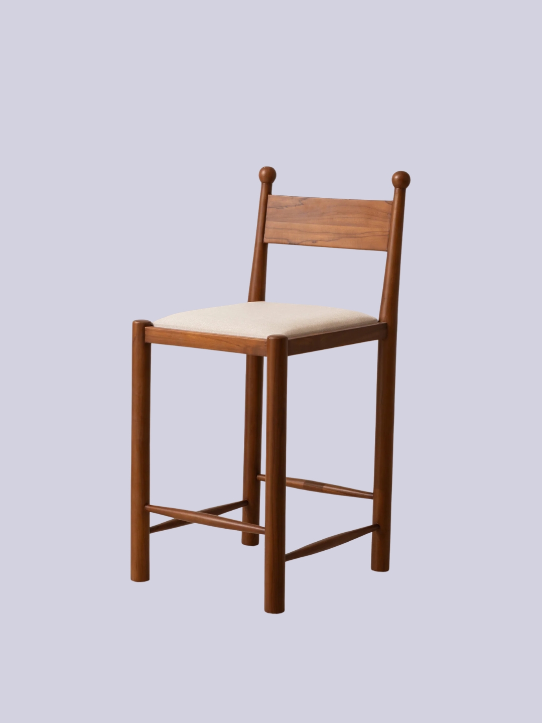 Six The Residence., Finials Bar Stool With Upholstered Seat
