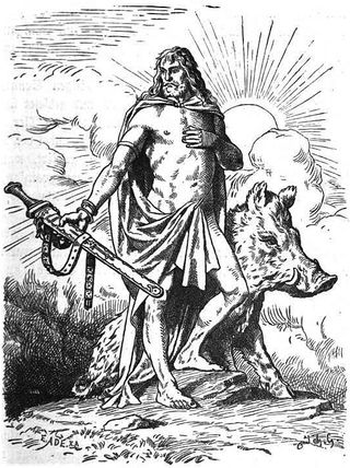 The Norse fertility and sun god Freyr.