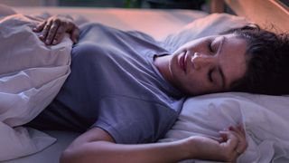 woman sleeping on back