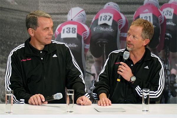 Women's team manager Bob Stapleton (right) will become the new manager for the men's team