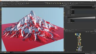 Mountain terrain in Houdini with HeightField Noise interface open