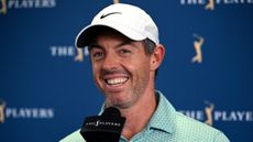 Rory McIlroy talks to the media