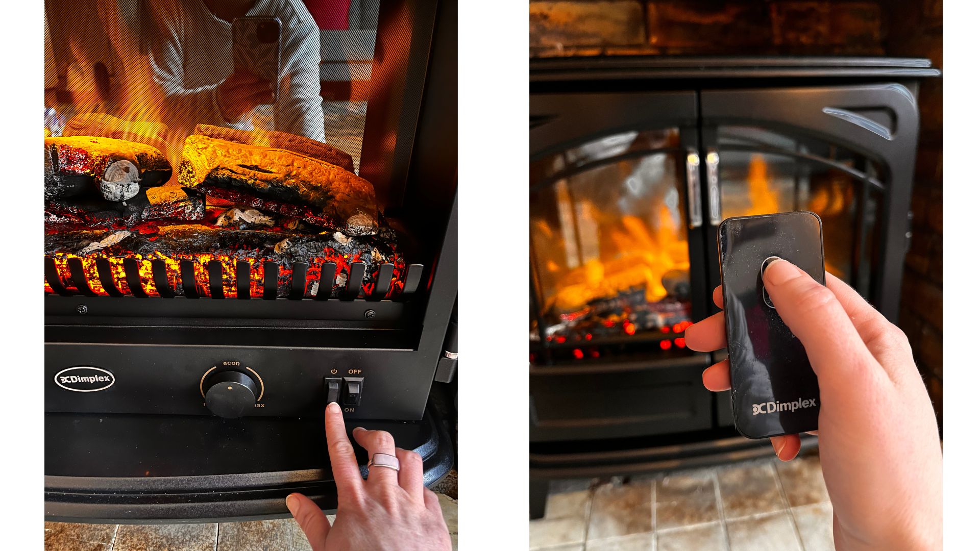 The Dimplex Cassia electric stove with Optiflame in Ella's home