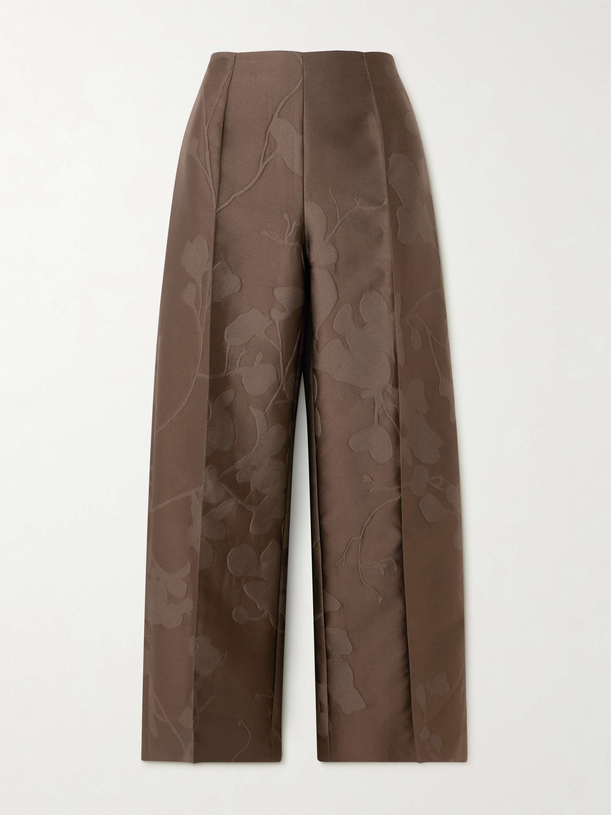 Daffy Cropped Cloqué Wide-Leg Pants