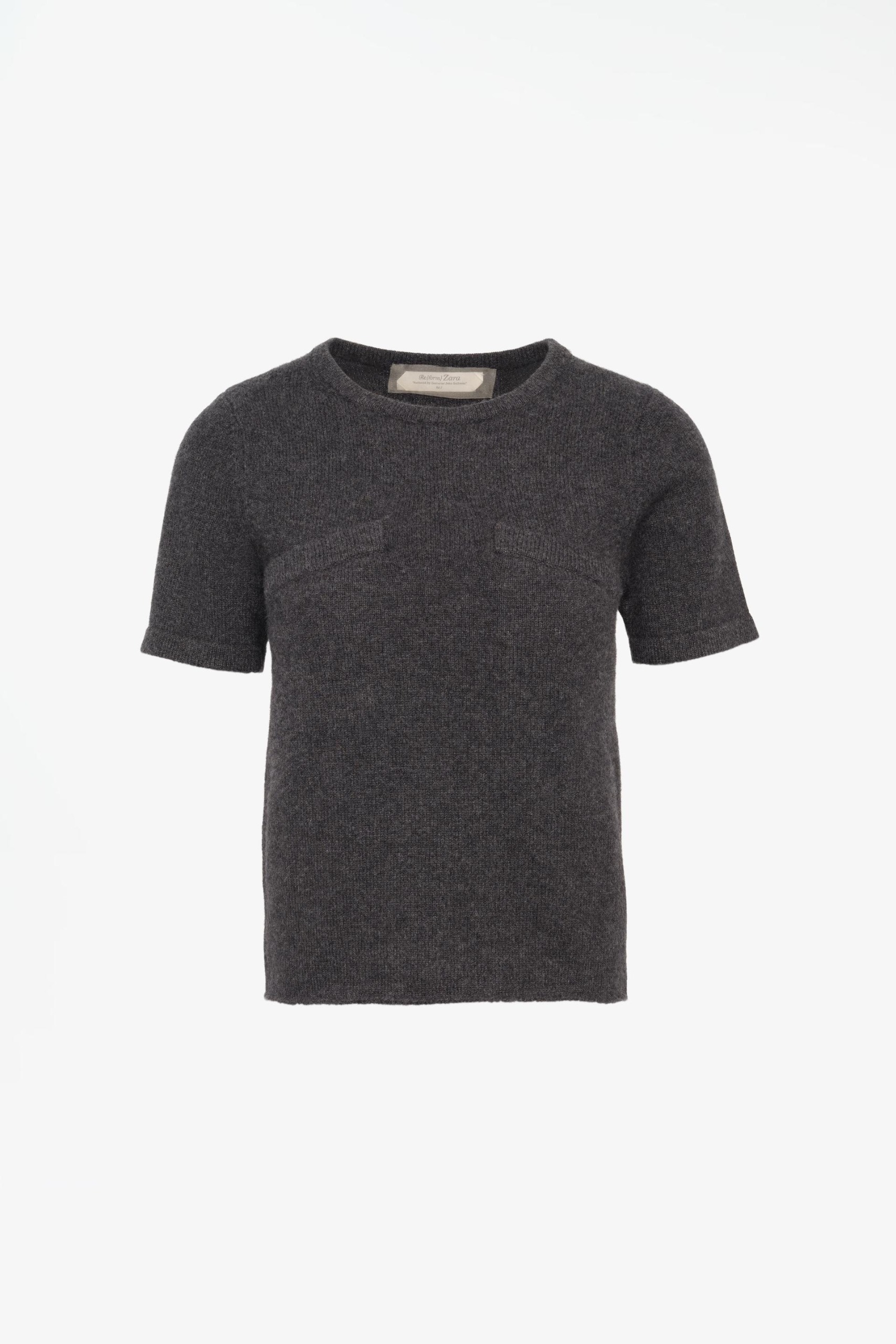 Limited Edition 100% Cashmere Knit T-Shirt - Anthracite Grey - Xs