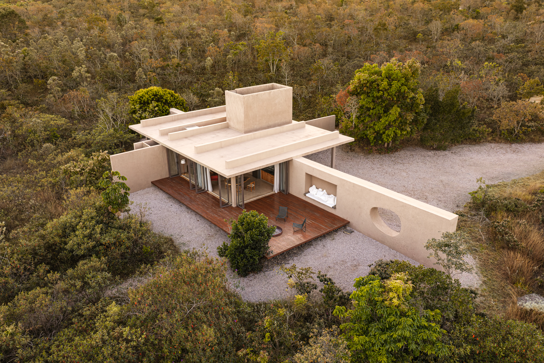 Casa Lilaya is a holistic Brazilian house built on crystal-infused land