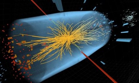 An undated computer graphic of the proton-proton collision that may result in the &amp;quot;God particle&amp;quot;