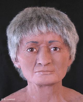 Here, a facial reconstruction of a 1,700-year-old female mummy from ancient Egypt done by forensic artist Victoria Lywood.