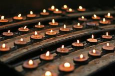 rows of church candles