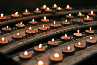 rows of church candles