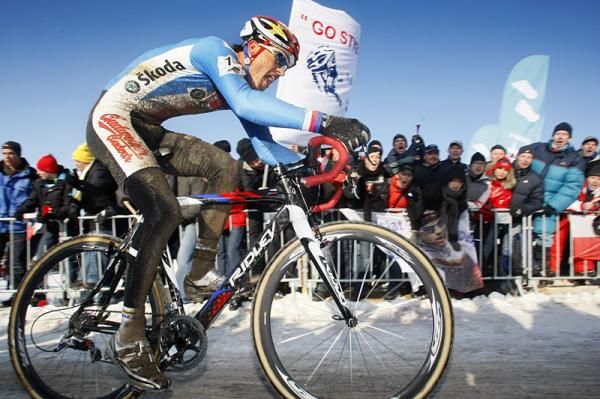 Stybar's image was reflected in the crowd's banners.