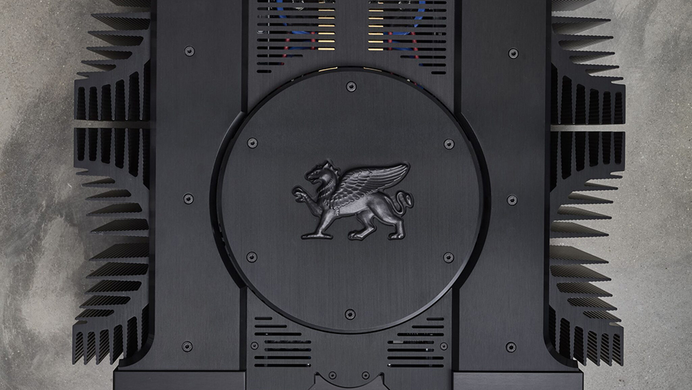 Top panel of the black Gryphon Audio Antileon Revelation amplifier
