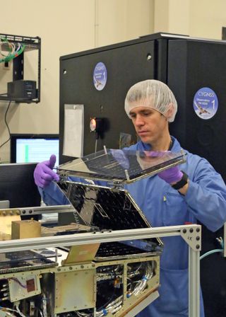 CYGNSS Solar Array Installation