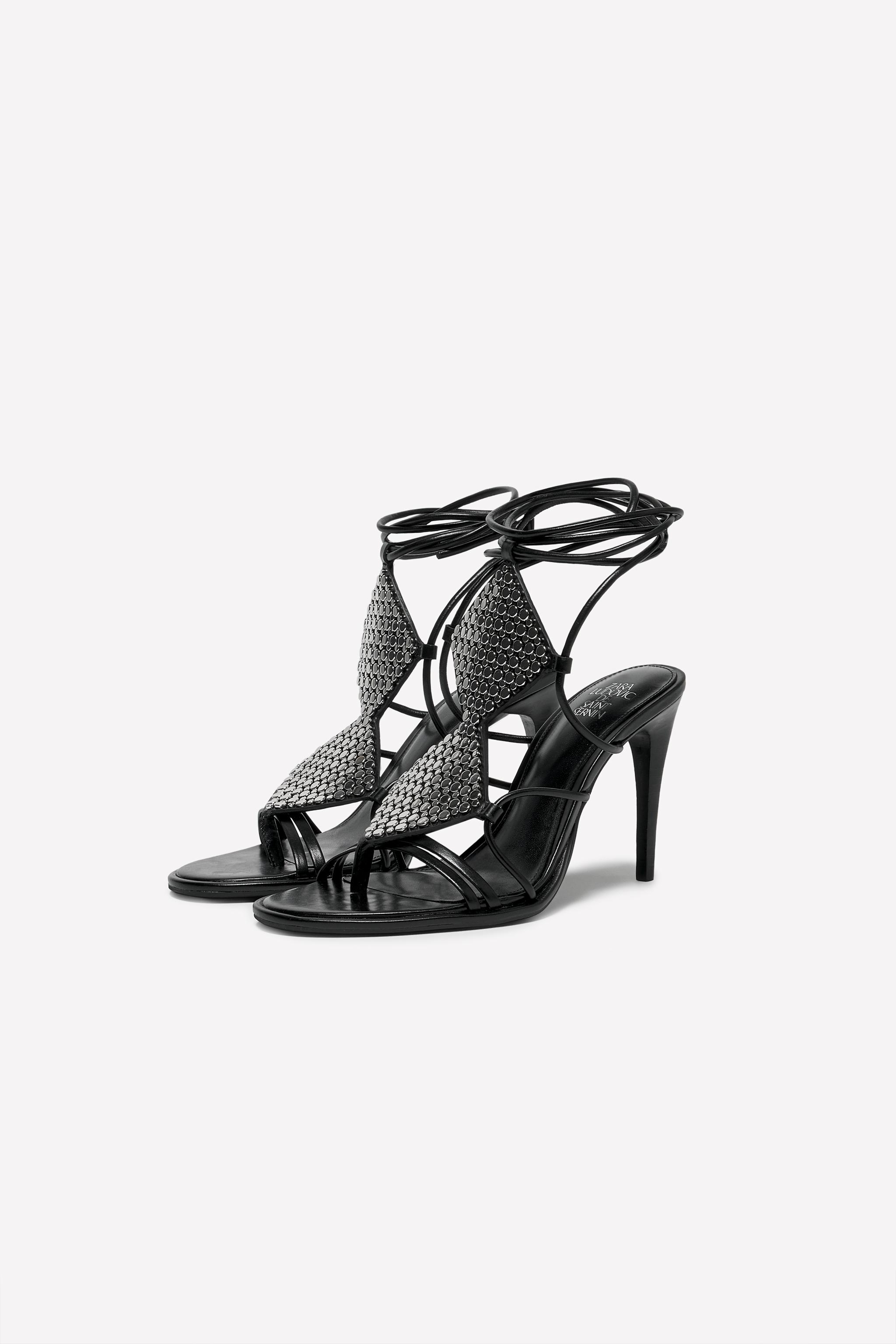 Leather Strappy Studded Sandals Ludovic De Saint Sernin X Zara