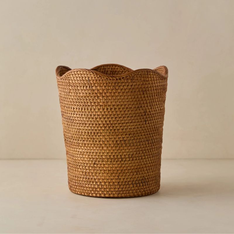 rattan wastebin