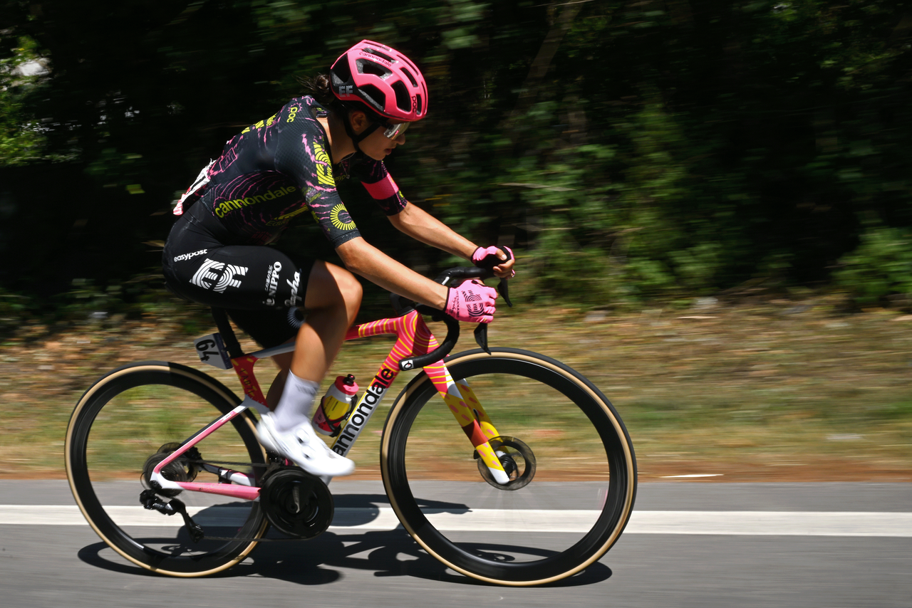 Emond at full speed during her 40km solo ride