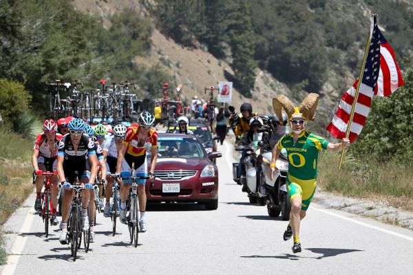 Eight men made up the breakaway, including KOM leader Pat McCarty