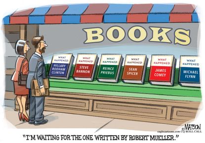 Political cartoon U.S. Clinton book GOP Mueller