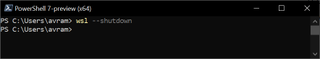 wsl --shutdown