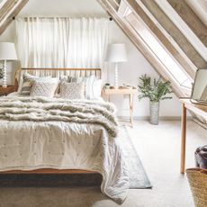 neutral attic bedroom 