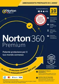 Licenza di 1 anno a Norton 360 Premium 2021 per 10 dispositivi a &euro;24,99