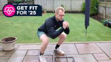 Fitness editor doing a home workout