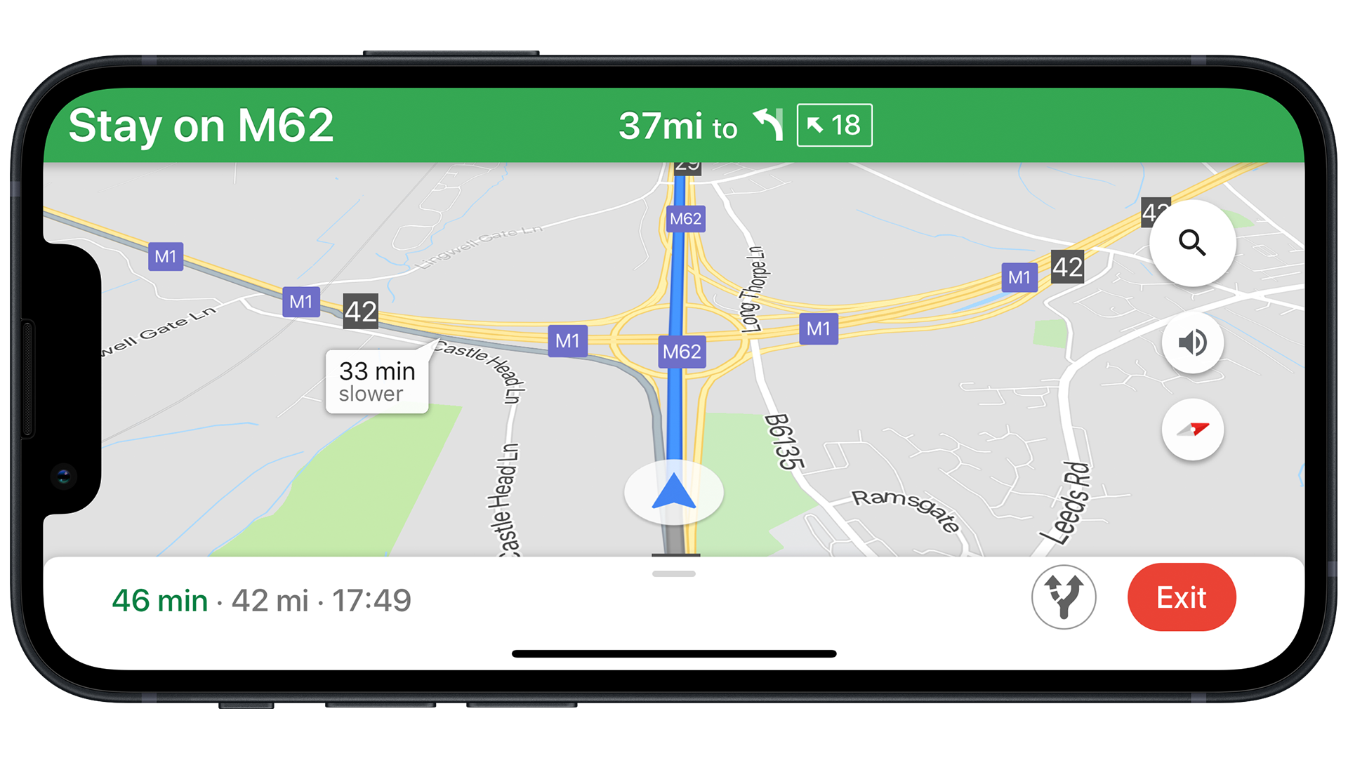 Google Maps iOS on iPhone