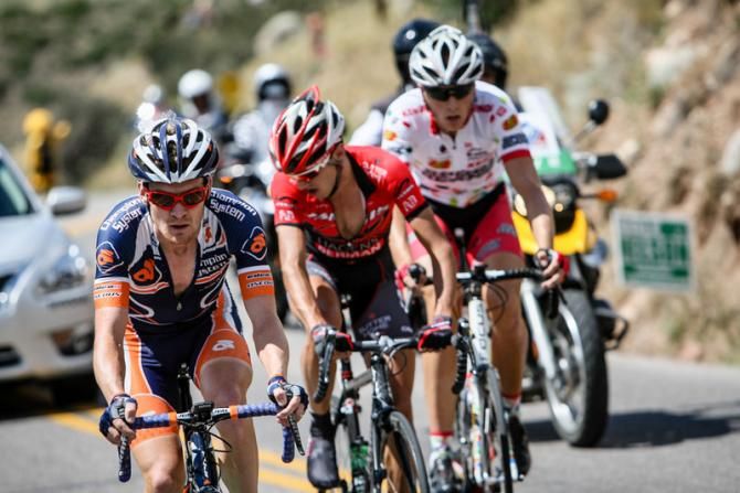 Craig Lewis (Champion System) leading the break.