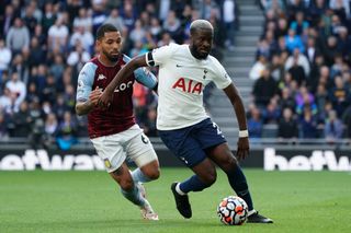 Tanguy Ndombele in action for Tottenham against Aston Villa in August 2019.