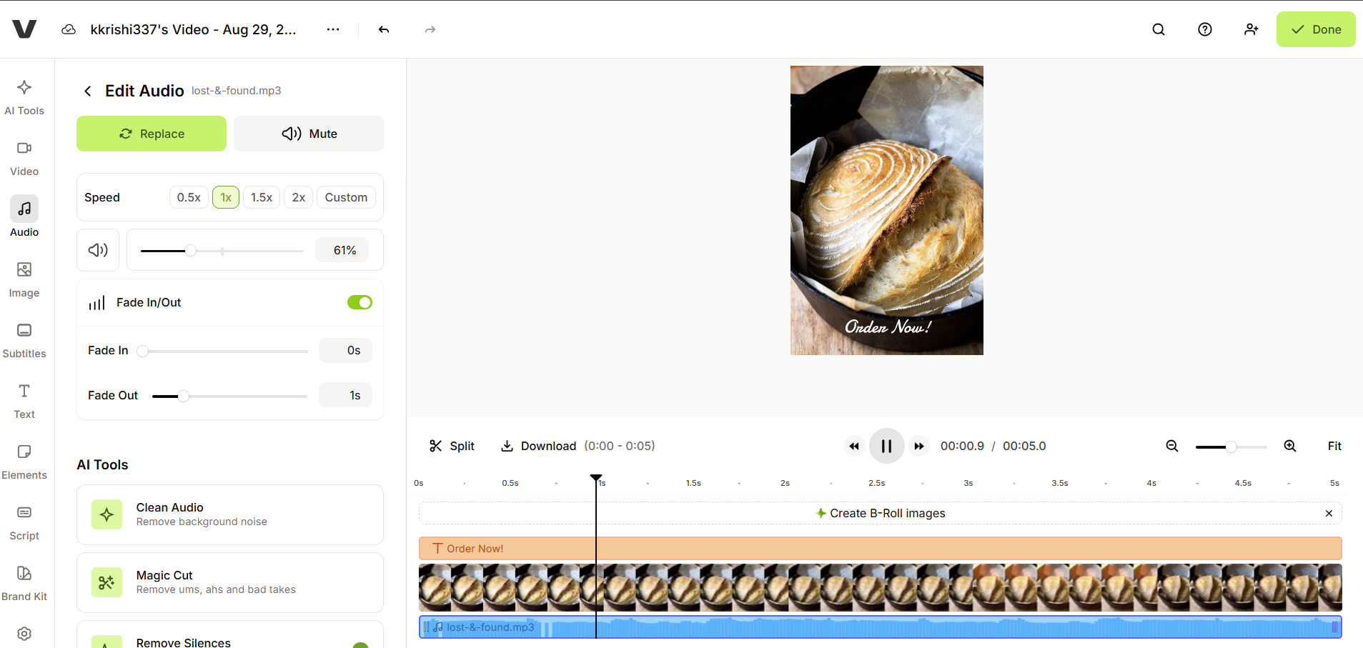 Creating and editing videos using Veed's AI tools