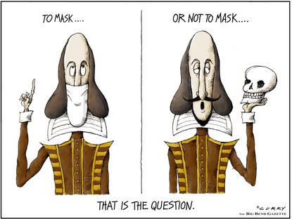 Editorial Cartoon U.S. shakespeare mask coronavirus