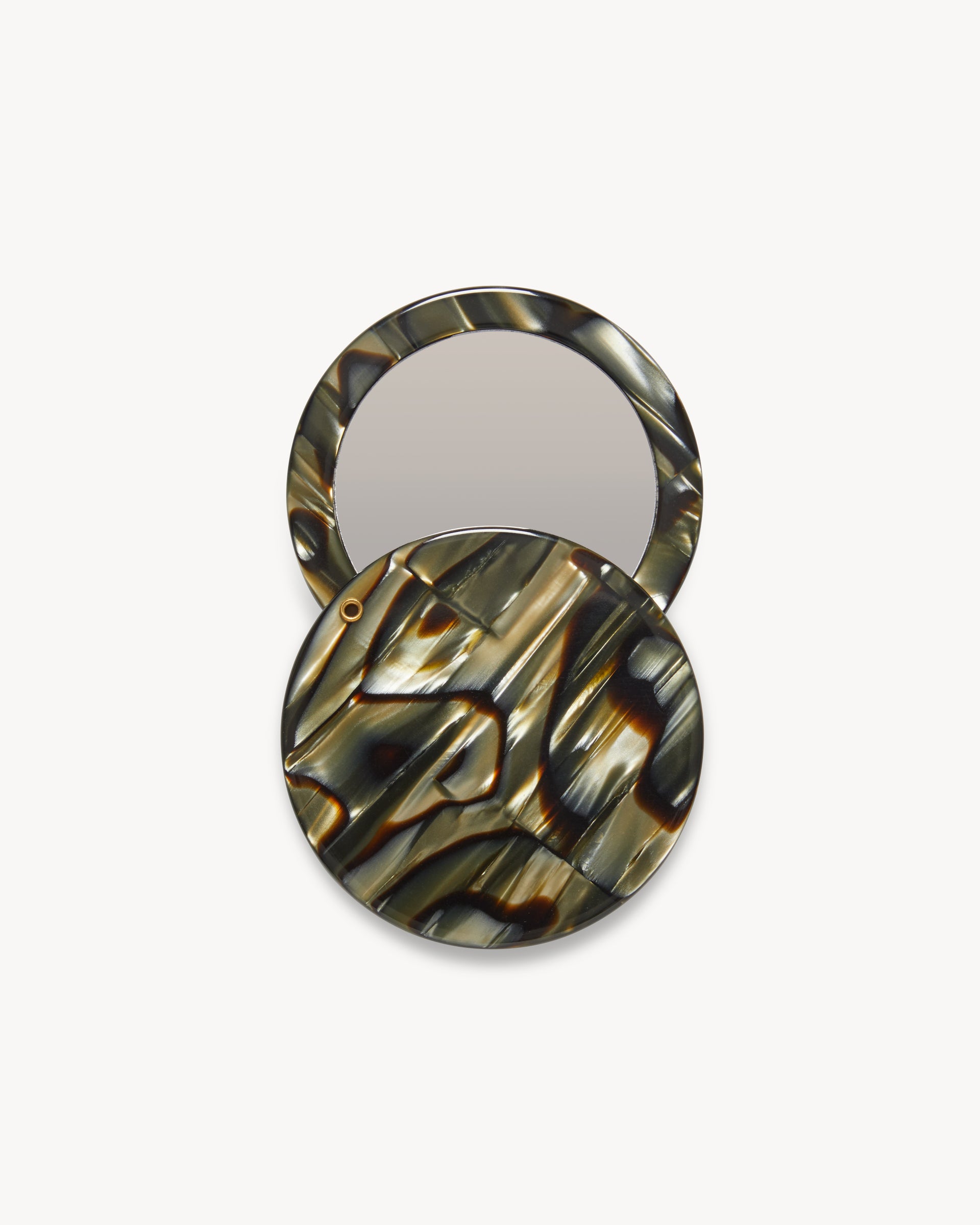 Circle Mirror in Midnight Horn