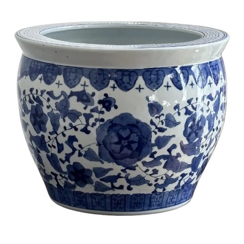 Chairish, 1980s Chinoiserie Fishbowl Style Porcelain Planter