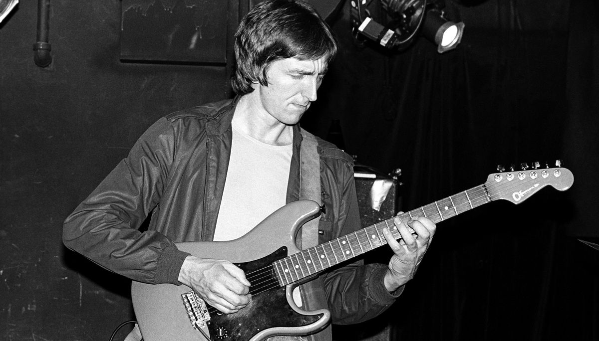 Allan Holdsworth performs onstage at Trax in New York City on June 30, 1982