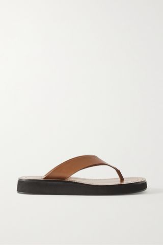 Ginza Leather Platform Flip Flops